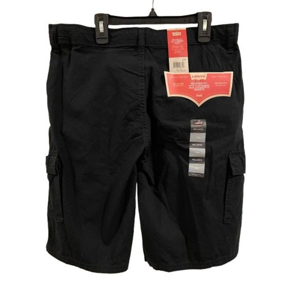 Boy's size 16 H Shorts Levi's Relaxed Fit Cargo Black Adjustable Wait NWT - Picture 2 of 2